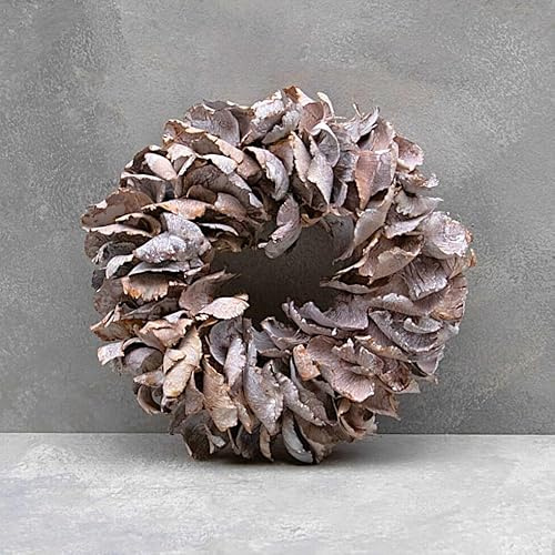 Kranz Deko Tür Palmblatt Weiß Gewischt 40 cm