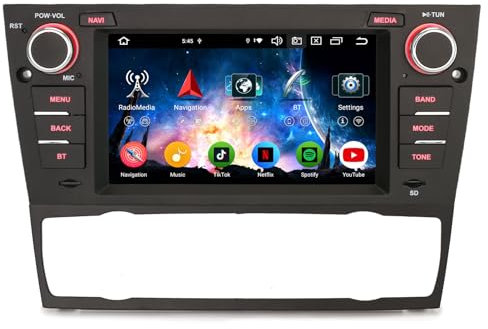 8-Kern 4GB RAM 64GB ROM Android 14 Autoradio mit GPS Navi Für BMW E90 E91 E92 E93 3er M3 7 Zoll IPS Touchscreen Unterstützt Bluetooth 5.0 CarPlay Android Auto DAB+ WiFi 4G DSP USB OBD2 DTV Canbus
