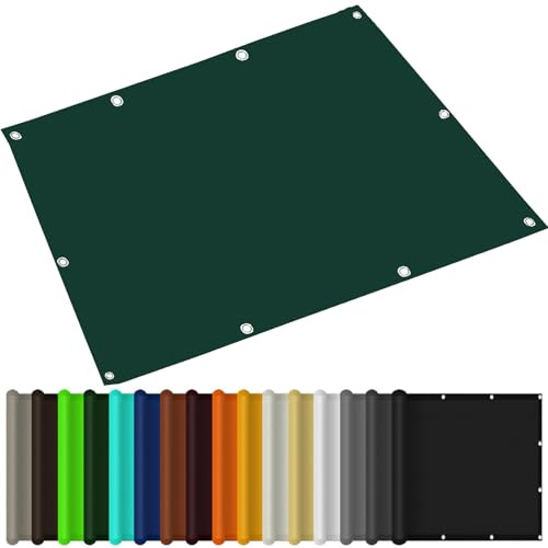 Sonnensegel Rechteckig 0.7 x 1 m Sichtschutz Terrasse Segel Baldachin UV Schutz Hitzeschutz mit Befestigungsseilen für Hof, Deck, Pergola, Dunkelgrün
