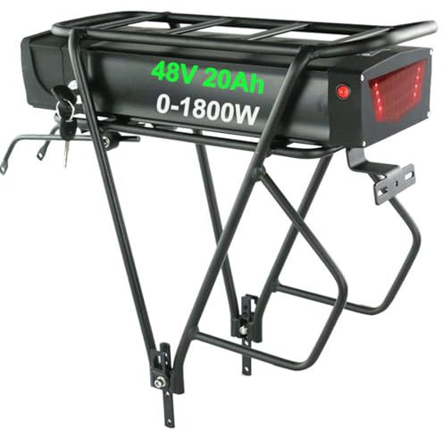 48V 20Ah batteria per bici elettrica con portapacchi per kit ruote di conversione Ebike - batteria al litio (48V 20Ah 0-1800W(Grade A Cell))