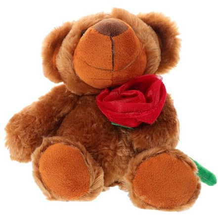 Sosoport Orsetto Peluche Con Rosa Per Animale Peluche Decorativo Per Compleanni e Matrimoni Design e Carino