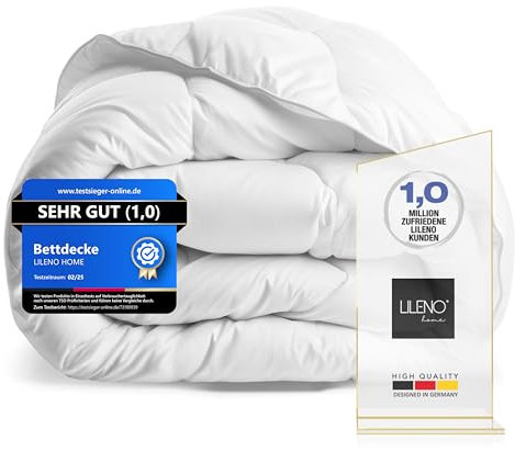 LILENO HOME Winterbettdecke 200x200 cm [1er Pack] - warme Winter Bettdecke 200x200 cm für einen erholsamen Schlaf - Winter Bett Decke 200x200 cm Kochfest bis 95° C - Allergiker Steppdecke