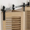 Système de porte coulissante à 2 volets - Kit complet avec rail noir et roulettes pour 4 portes en bois (75 cm) - Fixation de qualité supérieure pour un fonctionnement fluide (porte non incluse)
