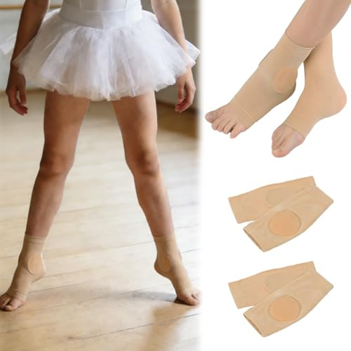 Hengrongshen 2 Paar Knöchelschutzsocken mit Gel-Pad, Knöchelschutz für Eiskunstlauf, Rollschuhlaufen, Skifahren, Hockey, Ballett und Andere Sportarten, Knöchelbandage-Knöchelstützsocken
