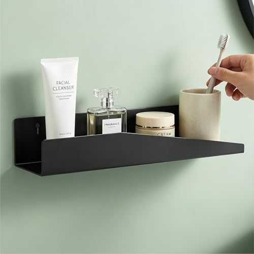 Mai & Mai Duschablage ohne Bohren 50cm, Badezimmerablage Schwarz | Duschregal zum Bohren oder Kleben, Badezimmer Organizer, Shampoo Halterung für Dusche und Bad, Reglo-15