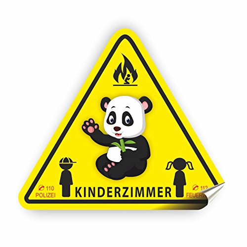 Aufkleber Kinderzimmer zur Sicherheit im einem Brandfall! Warnzeichen Reflektierender Sicherheitsaufkleber von der Feuerwehr empfohlen!