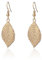 Orecchini pendenti da donna, a forma di foglia, in acciaio inossidabile placcato in oro o argento e Acciaio INOX, colore: Gold Plated, cod. EH04751