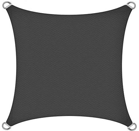 ESTEXO Sonnensegel Sonnenschutzsegel Sonnendach Sonnenschutz UV-Schutz Sichtschutz HDPE Anthrazit 4x4m (Quadrat)