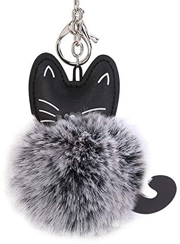 Ogquaton Premium qualité moelleux fourrure artificielle chat porte-clés pendentif sac de bijoux de mode accrocher accessoires Bébé fille