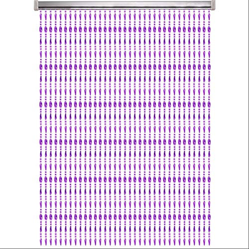 GDMING Kunststoff-Perlen Perlenvorhang Türvorhang Fadengardine Raumteiler Wandplatte Randfenster Bildschirm Dekor Zum Wohnzimmer Restaurant, Anpassbar (Color : Purple, Size : 30 Strands 90x200CM)