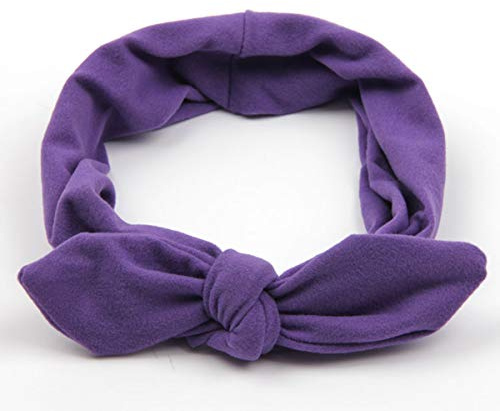 KAEHA SUN-074-04 1 Fiocco Tinta Unita Cerchietto Classico Elastico per Capelli Donna Viola