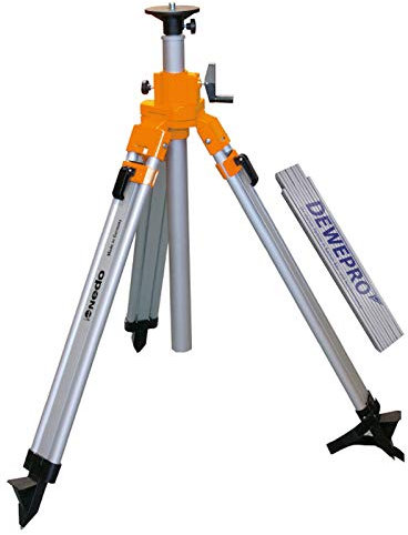 NEDO® mittelschweres Kurbelstativ - Nutzhöhe von 0,78m bis 2,03m für Rotationslaser und Messgeräte - inkl. einem DEWEPRO® Zollstock 2m