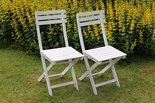 Sedexx Gartenstuhlset 2er Klappstuhl Bistrostuhl Stuhlset Garten weiß