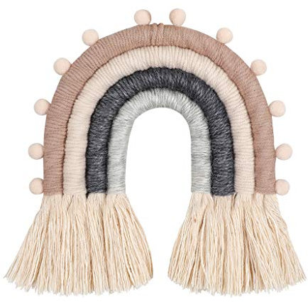 WOWOWO Regenbogen handgemachte Webornament Nordische Kinderzimmer Wandbehang Home Decoration