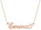 MYKA - Collana con nome personalizzato con ciondolo piccolo stile “Carrie” (Argento 925 Placcato Oro Rosa 18K)