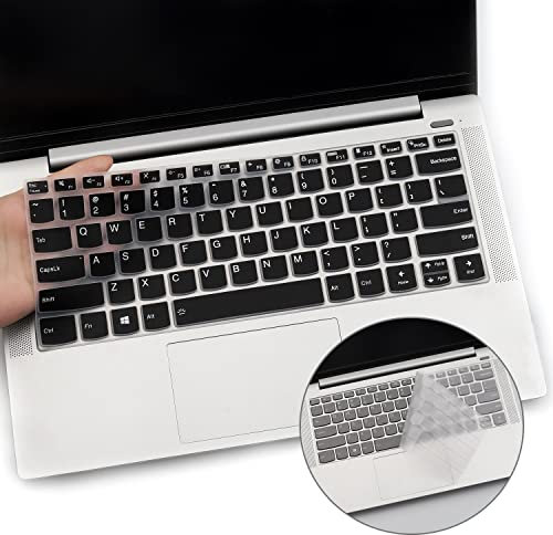 Tastatur-Abdeckung für Lenovo Flex 5 14 Zoll (35,6 cm) 2-in-1 Laptop Idepad S540 IdeaPad cm), ultradünne Silikon-Schutzfolie 2020 (Schwarz + transparent)