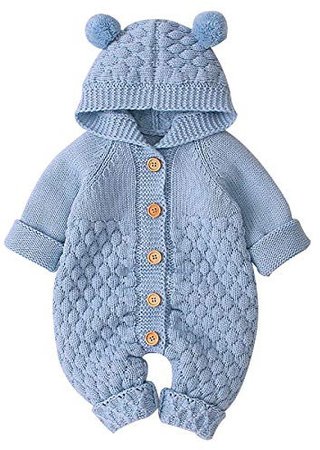 Tute per Neonati in Maglia, Tute a Maniche Lunghe per Ragazzi e Ragazze, Vestiti Carini con Bottoni, Regali per Neonati