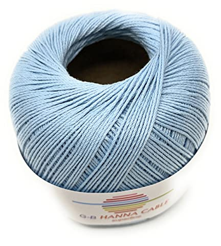 Hanna Cable,50 g,Häkelgarn,Filethäkelgarn,175m Lauflänge,NS2-2,5, (1420 eisblau)