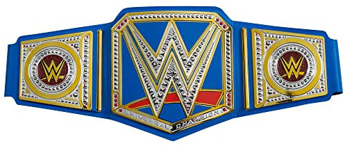 WWE HBX67 - Championship Gürtel im originalgetreuen Design mit Metallic-Medaillen und Gürtel in Lederoptik mit verstellbarer Länge für Kinder ab acht Jahrenn, ab 6 Jahren