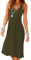 Camisunny Lässiges lockeres Tankkleid für Damen, ärmellos, Strand, Urlaub, Swing, plissiert, U-Ausschnitt, modisch, weich, 01 Army Green, Klein