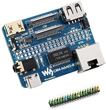 Nano Base Board (B) for Raspberry Pi Compute Module 4 Lite/eMMC,with Raspberry Pi 40PIN GPIO Interface,Same Size As The CM4,with Gigabit Ethernet, USB2.0, DSI, CSI, 3.5mm Audio Jack Port