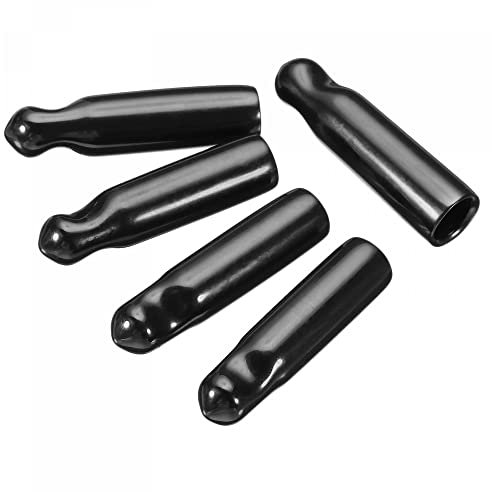 sourcing map 24Stk. Flaschenausgießkappen 10mm ID Runde Endkappen Gummi Schwarz