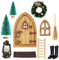 Flyftrey Miniatur-Wichteltür Weihnachten Set, Nissedor Wichteltür mit 9 Zubehör, Klassische Weihnachtsdeko für Kinder und Erwachsene