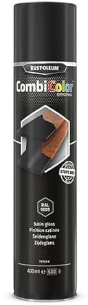 Rust-Oleum CombiColor® Original Couche de finition, Peinture monocouche pour protection des métaux (Aérosol 400ml, Noir Satiné RAL9005)