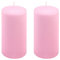 Stumpenkerze Höhe 15 cm Ø 7,5 cm lange Brenndauer Rund-Kerze Säulenkerzen Kerzen-Deko Tafelkerzen Weihnachts-Kerzen Hochzeit Xmas (pink, 2)