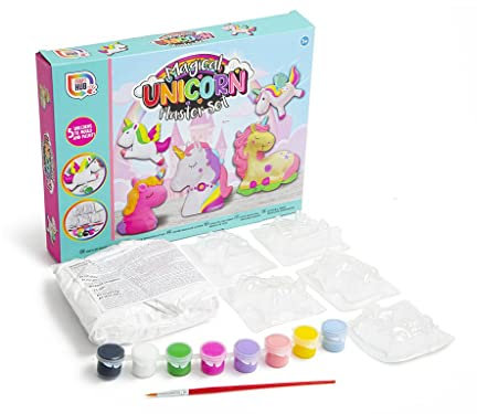 Quickdraw Magischer Einhorn Gips Set Form & Malen Sie Ihr Eigenes Einhorn Zahlen 5pk Kinder Craft Set