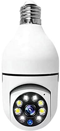 Cámara de vigilancia inalámbrica WiFi HD noche Plug Night 1080P exterior 360° Plug Smart Home Wireless Camera Webcam Reschenpass, Blanco, Talla única