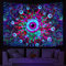 Yugarlibi Schwarzlicht Wandteppich UV Reaktiv Wandbehang Bunt Augen Pilz Wandteppich Ästhetik Hippie Tapisserie Fluoreszierend Wanddekor Wandtuch für Wohnzimmer, Schlafzimmer, Heim 150x130cm