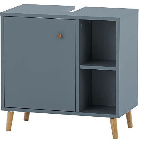Lomadox Bad Waschbeckenunterschrank 60cm breit in blau, B/H/T ca. 60,2/59,3/33,1 cm