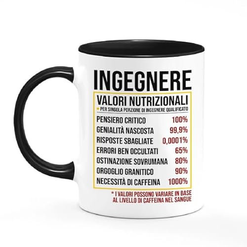 Gattablu Tazza mug 11 oz Valori nutrizionali Ingegnere divertenti! Idea regalo laurea ingegneria!