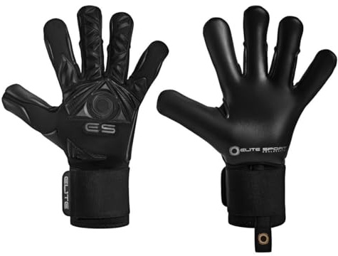 Elite - Torwarthandschuhe Neo Revolution II 7 Schwarz, 3D-Design, 4mm Latex, Verstärkter Rückenschaum