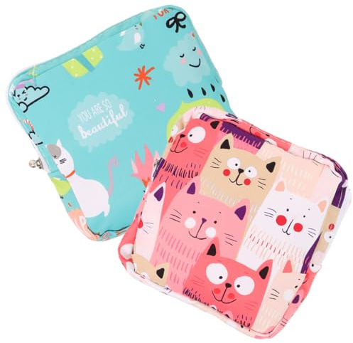 ABOOFAN Bolsas De Almacenamiento De Toallas Sanitarias Portátiles Neceser Mini Con Cremallera Para Compresas Menstruales Llaves Tarjetas Y Cosméticos 2