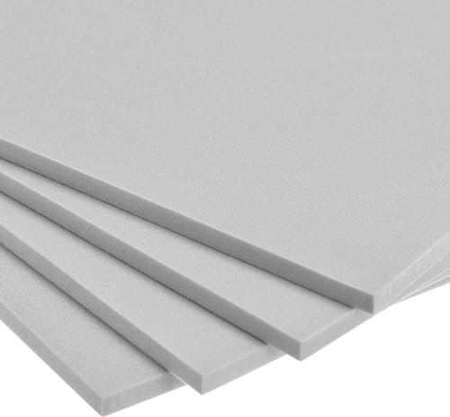 MACHSWON Grau EVA-Schaumblätter 10 x 10 Zoll 5 mm dicke Blätter Rolle für Handarbeiten DIY-Projekte, intellektuelle Bausteine, 4 Stk.