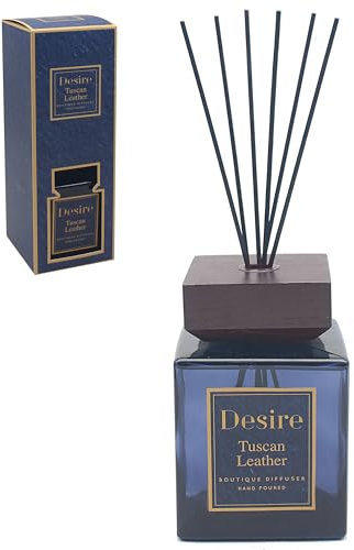 Lesser & Pavey Desire Aroma Tuscan Leather 1000ml Reed Diffuser For Home Fragrance | Air Freshener Aromatherapy Diffuser For Stress Relief | Diffusers For Home Gift For Women & Men