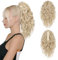 FLUFYMOOZ Ponytail Extension, 31CM kurze Klauen Pferdeschwanz Haarverlängerung, gewellte, lockige Pferdeschwanz mit Kinnclip, synthetische Perücken für Frauen Kühles Blond
