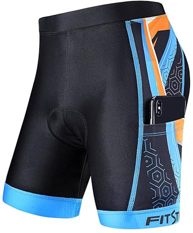 FitsT4 Sports Kids Padded Cycling Shorts Youth Bike Shorts with Pockets