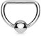 Paula & Fritz® Klemm-Ring D-Form Silber 1,2-mm Stark 10-mm Lang Chirurgenstahl 316L Septum-Piercing Nasen-Ring Augenbraue-n Ohr-Piercing Spann-Ring Kugel