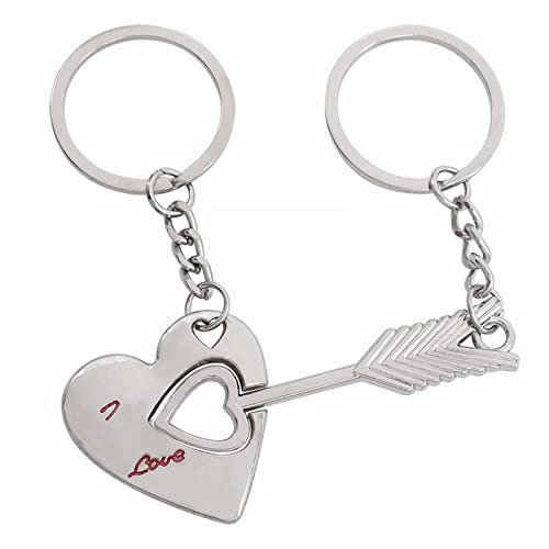 Schlüsselanhänger Kleiner Maulwurf Paar Schlüsselanhänger Schlüsselanhänger Schlüsselanhänger Valentinstag Liebhaber Geschenk Herz Schlüssel Set Sternzeichen Schlüsselanhänger (Silver, One Size)