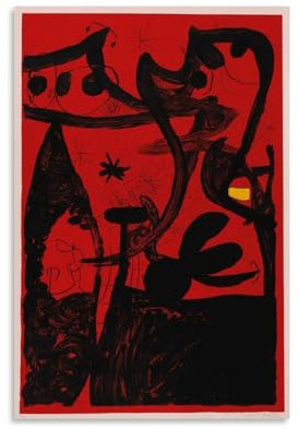 GAJUST Abstraktes groteske Joan Miro Défilé De Mannequins Vier Platten (M. 630-632 und 635), 1969, Maler-Kunst-Poster, Leinwanddruck, dekoratives Gemälde, ungerahmt, 60 x 90 cm