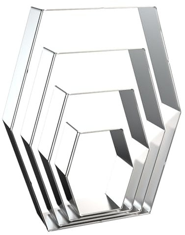 QAAQS Emporte-pièces hexagonaux de tailles assorties – 12,7 cm, 10,2 cm, 7,6 cm, 5,1 cm – Acier inoxydable