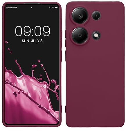 kwmobile Housse Compatible avec Xiaomi Redmi Note 13 Pro 4G Coque - Housse de téléphone en TPU avec Protection Appareil Photo - Bordeaux Violet