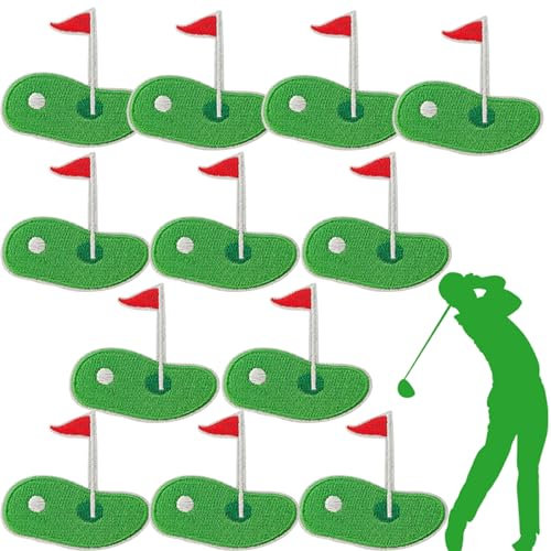 12PCS Golf Course Iron on Embroidery Patch, can be Used for DIY Crafts, Clothes, Bags, Hats and Other Decorative Dress up Patches.