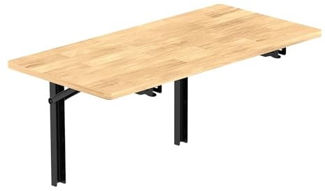 TORACK Robuste, zusammenklappbare Werkbank zur Wandmontage, platzsparender, zusammenklappbarer Wandtisch/Schreibtisch für Garage, Werkstatt, Zuhause, hält bis zu 250 kg (Brettgröße: 120 x 70,5 cm)