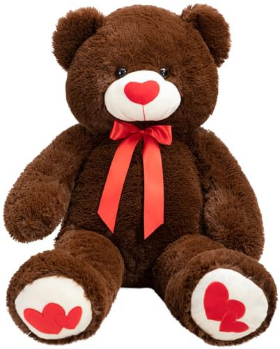 BEJOY Orsacchiotto 91 cm peluche grande orsetto con amore cuore rosso per fidanzata e bambini regalo cioccolato