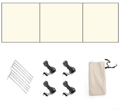 Paravent de tente d'extérieur en tissu Oxford avec revêtement argenté, léger, pliable, coupe-vent, pour plage, herbe, camping rocher (type C, beige)