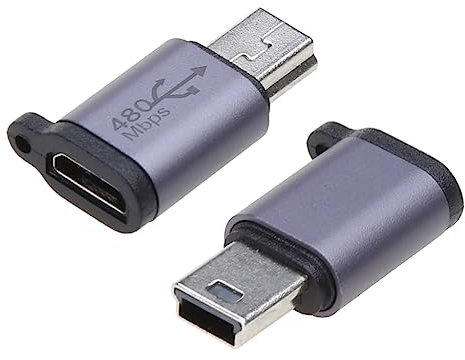 Yanwuwa Mini USB to Type-C Adapter - Micro USB to USB-C Converter, Supports Data Sync 480Mbps, 18W Fast Charging